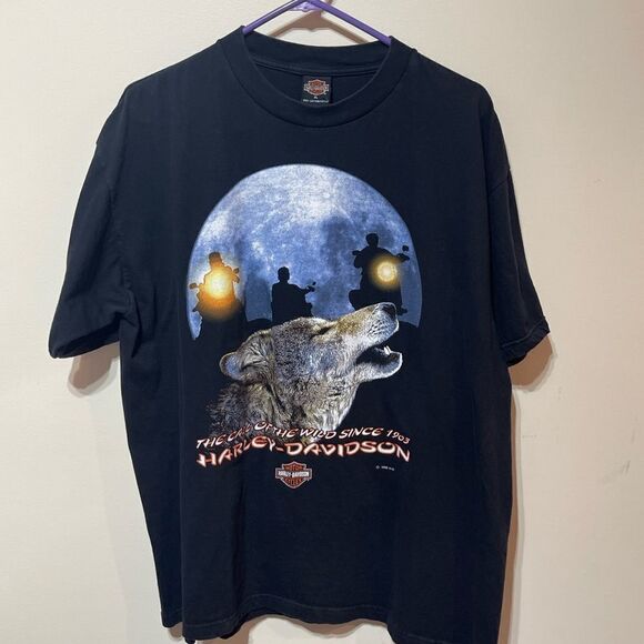Harley Davidson Vintage 1998 Men’s Short Sleeve Shirt The Call of The Wild XL - Picture 1 of 10